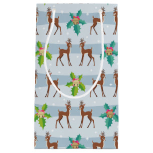 Vinterjul-Hjort med Holly Retro Inspired