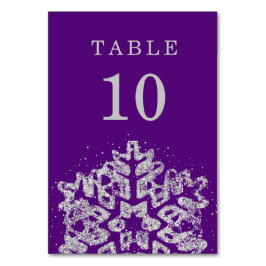 Vinterjul-Lilan Bröllop Silver Bordsnummer