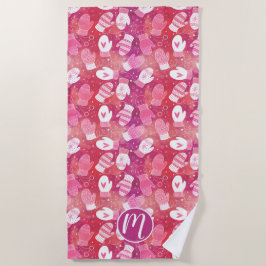 Vinterjul Mittens Mönster i Rosa