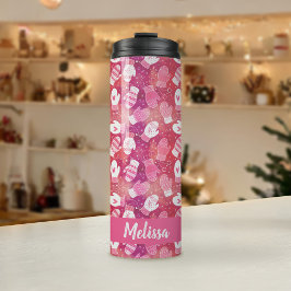 Vinterjul Mittens Mönster i Rosa