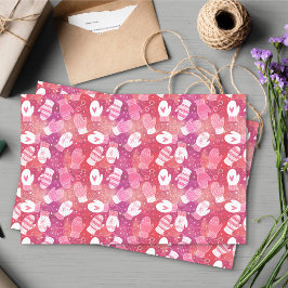 Vinterjul Mittens Mönster i Rosa