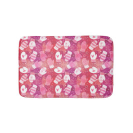 Vinterjul Mittens Mönster i Rosa Badrumsmatta