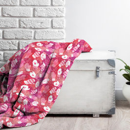 Vinterjul Mittens Mönster i Rosa Fleecefilt