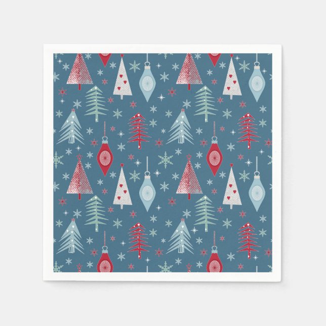 Vinterjul, mönster. pappersservett (Framsidan)