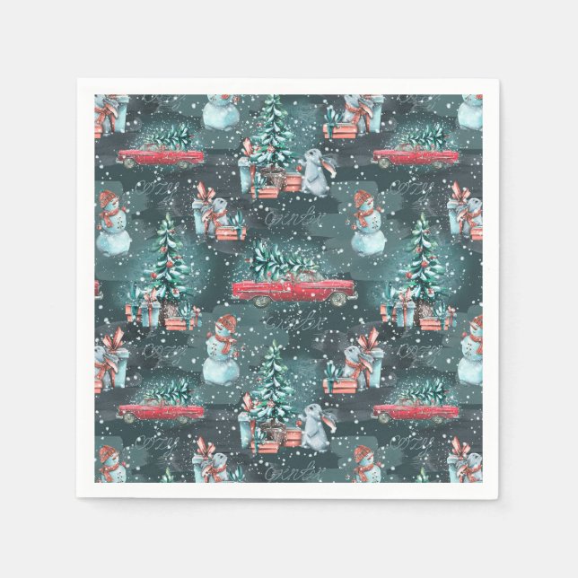 Vinterjul Mysigt Pappersservett (Framsidan)