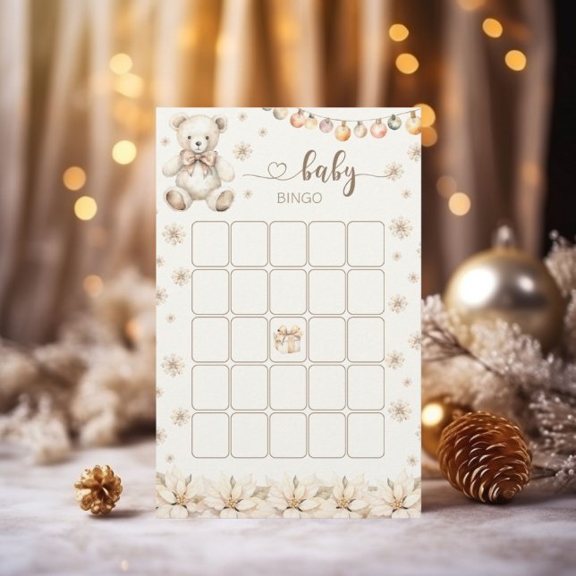 Vinterjul - Nallen Baby Shower bingo-spel (Skapare uppladdad)