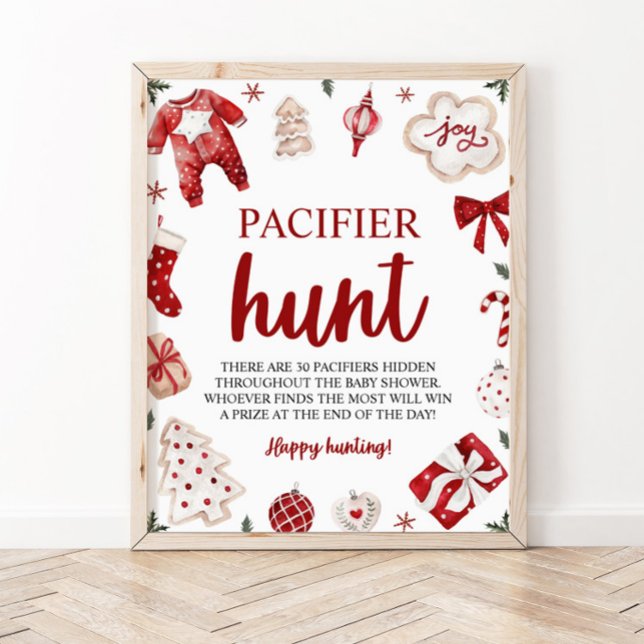 Vinterjul Nappar Hunt Baby Shower Game Poster (Skapare uppladdad)
