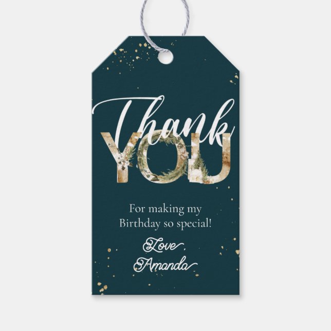 Vinterjul Natten Party Tack Märkre Presentetikett (Framsidan)