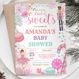 Vinterjul Nutcracker Snöflingor Baby Shower Inbjudningar