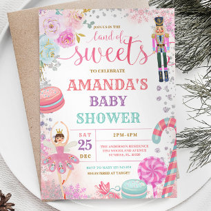 Vinterjul Nutcracker Snöflingor Baby Shower Inbjudningar