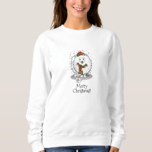 Vinterjul Pommern (vit) Hund Scarf Snö T Shirt