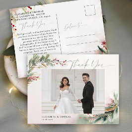 Vinterjul Romantic Bröllop Photo Tack Vykort
