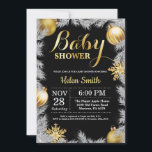 Vinterjul, svart och Guld, babyskor Inbjudningar<br><div class="desc">Vinterjulinbjudan till Black och Guld Baby Shower. Vit snöflake. Pojken eller Flickbabyskans inbjudan. Guld julprydnad. Winter Helgdag Baby Shower Inbjudan. Bakgrund till kretskort. Svarta och vita. Om du vill göra ytterligare anpassningar klickar du på knappen Anpassa och användor verktygen som är utformat för att ändra mallen.</div>