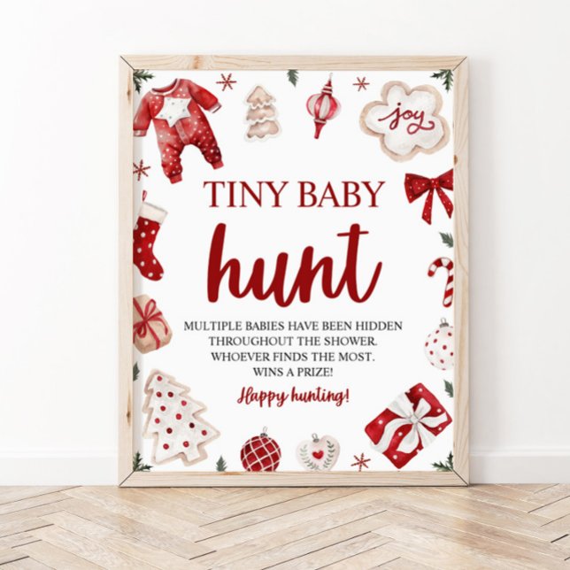 Vinterjul Tiny Baby Hunt Baby Shower Game Poster (Skapare uppladdad)