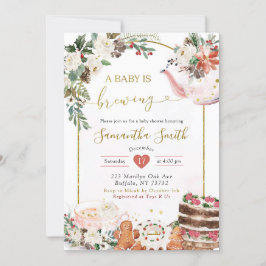 Vinterjulafton Tea Baby bjuder in Inbjudningar