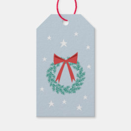 Vinterjulandekrans med Bow Retro Inspired Presentetikett