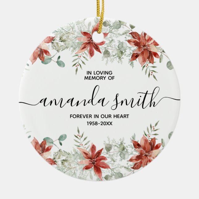 Vinterjulens Blommigt i överklockningsminnet Julgransprydnad Keramik (Framsidan)