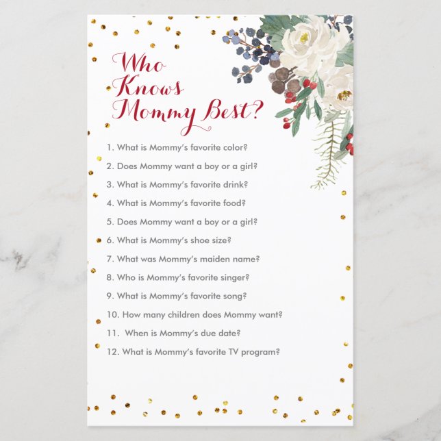 Vinterjulens Blommigt som känner Mammans bästa spe (Framsida)