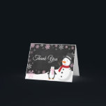 Vinterjulens Helgdag Rosa Snowflake Chalkboard Tack Kort<br><div class="desc">Vinterjulens Rosa Snowflake Chalkboard - Tack för kortet</div>