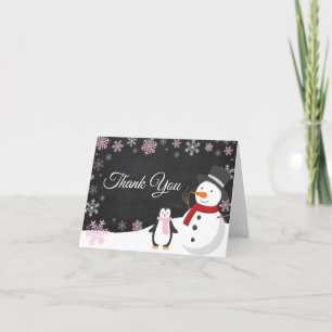 Vinterjulens Helgdag Rosa Snowflake Chalkboard Tack Kort