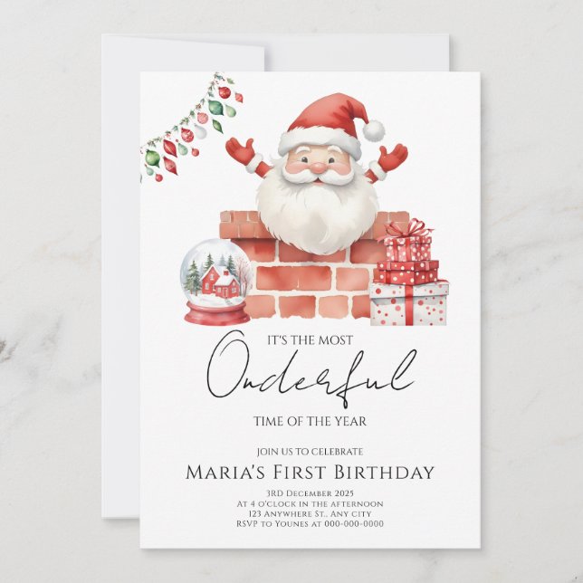 Vinterjulhuset Birthday Inbjudningar (Framsida)