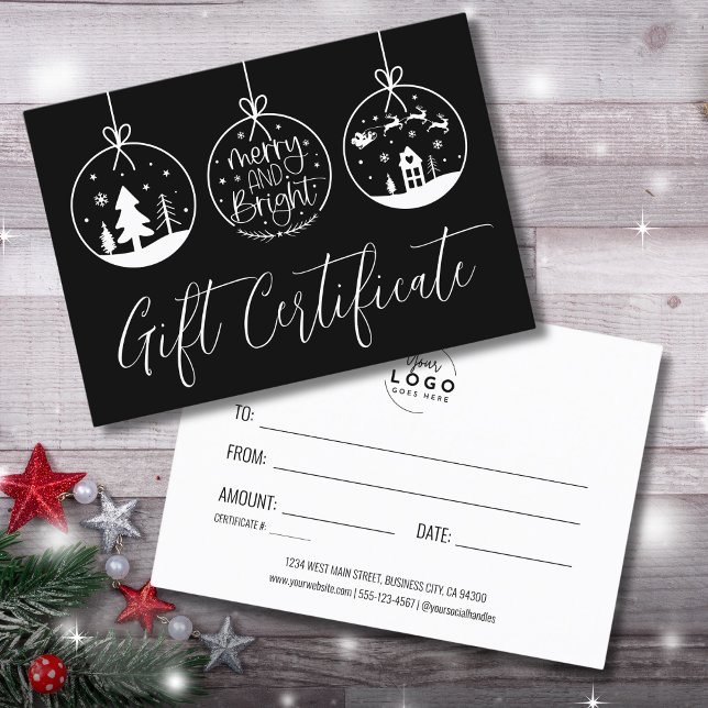 Vinterjulintyg för gåva till Helgdag Visitkort (Red Christmas Holiday Business Gift Certificate)