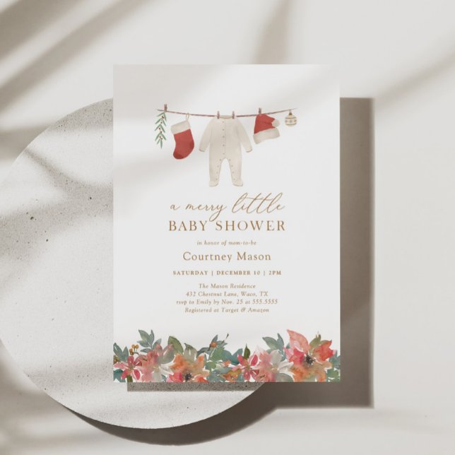 Vinterjulmunsmunterhet Little Baby Shower Inbjudningar (Skapare uppladdad)