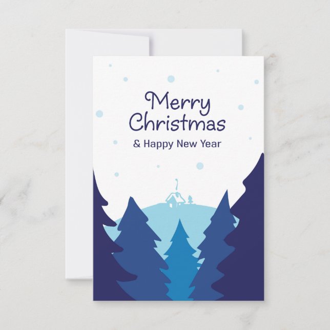 Vinterjulsäsongen färg hälsning. kort (Framsida)