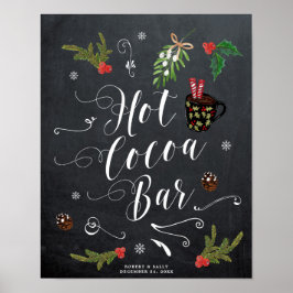 Vinterjulshristmas hett cocoa pub-tecken holly poster