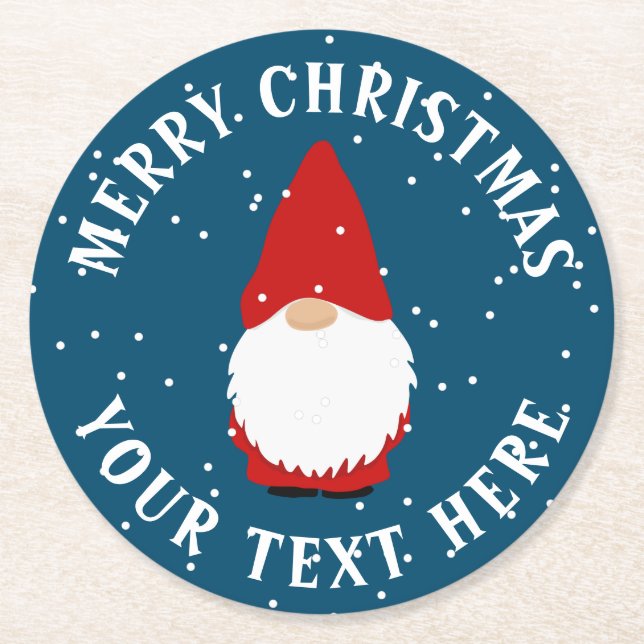 Vinterjulskammarens anpassningsbar pappra underläg underlägg papper rund (Framsidan)