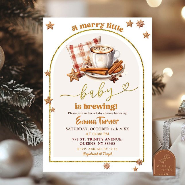 Vinterkaffe Merry Little Baby Shower Inbjudningar (Skapare uppladdad)