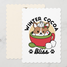 Vinterkakao Bliss - Söt hund i muggdesign Julkort