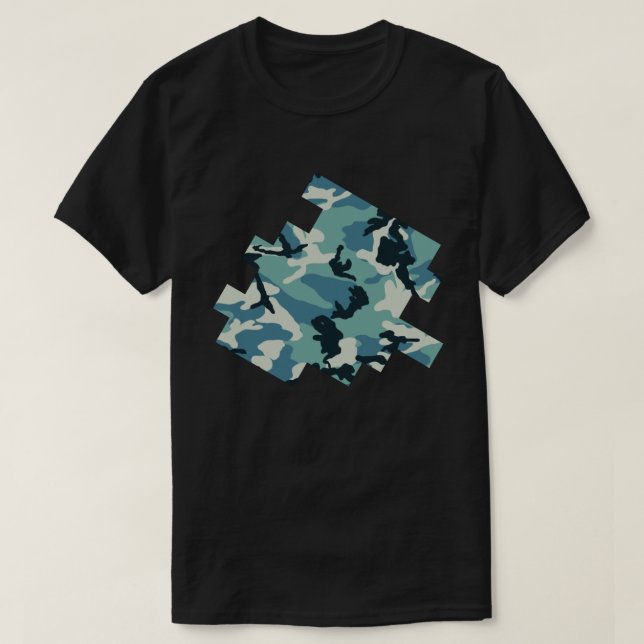 Vinterkamouflage Mönster Digital Skiss T Shirt (Design framsida)