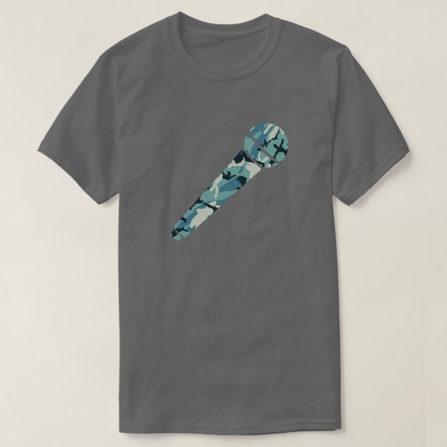 Vinterkamouflage Mönster Mikrofon T Shirt (Design framsida)