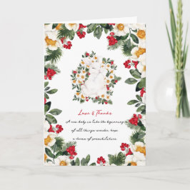 Vinterkanin Blommig | Tack för baby shower Kort