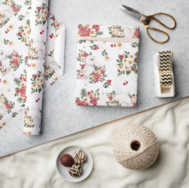 Vinterkanin Blommor | Födelsedagsfirande Presentpapper