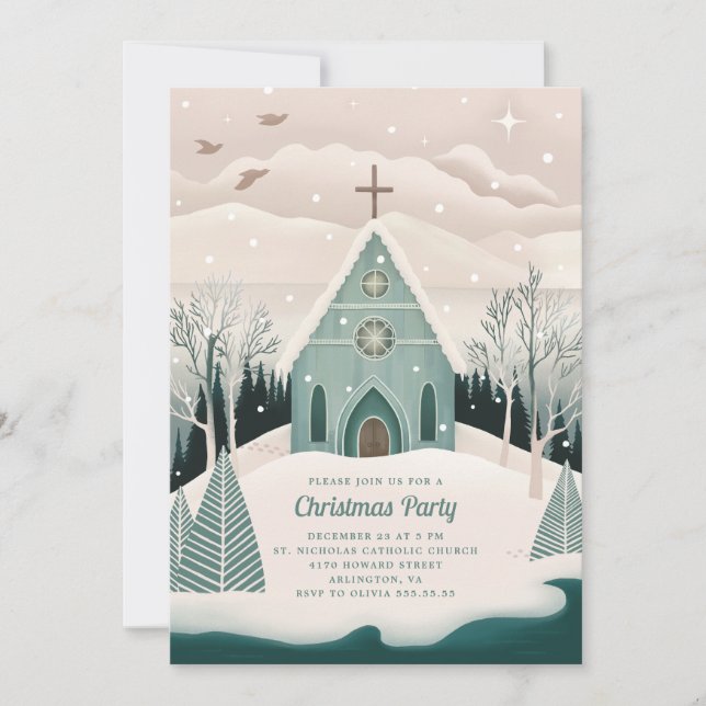Vinterkapell | Religiös julkyrklig fest Julkort (Framsida)
