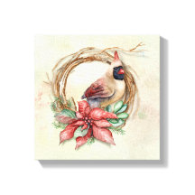 Vinterkardinal med Poinsettia