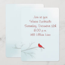 Vinterkardinalredigerbart inbjudningskort