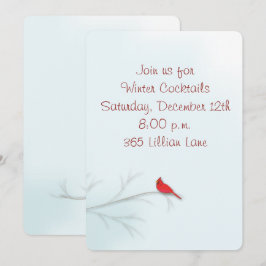 Vinterkardinalredigerbart inbjudningskort