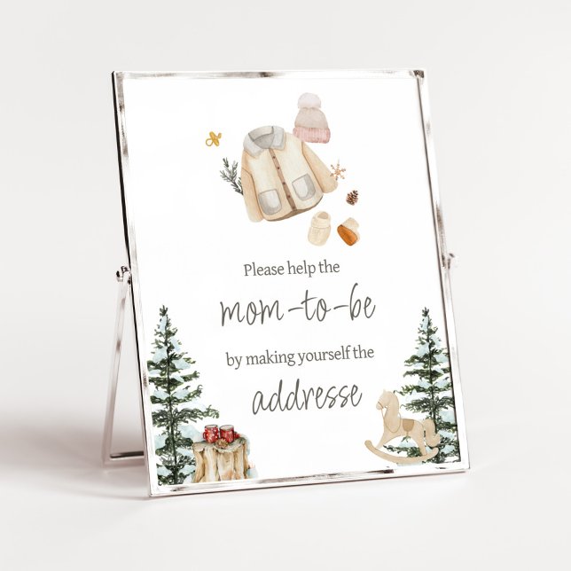 Vinterkläder Det är Kallet utanför kuvert Station Poster (Merry Little Winter Baby Clothes Baby Shower Envelope Station Sign)