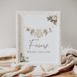 Vinterkläder Tjej Baby Shower Favors Skylt