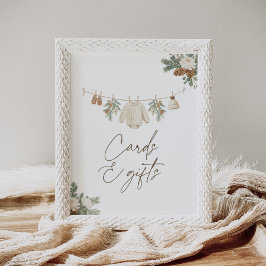 Vinterkläder Tjej Baby Shower Kort och Gåvor Poster