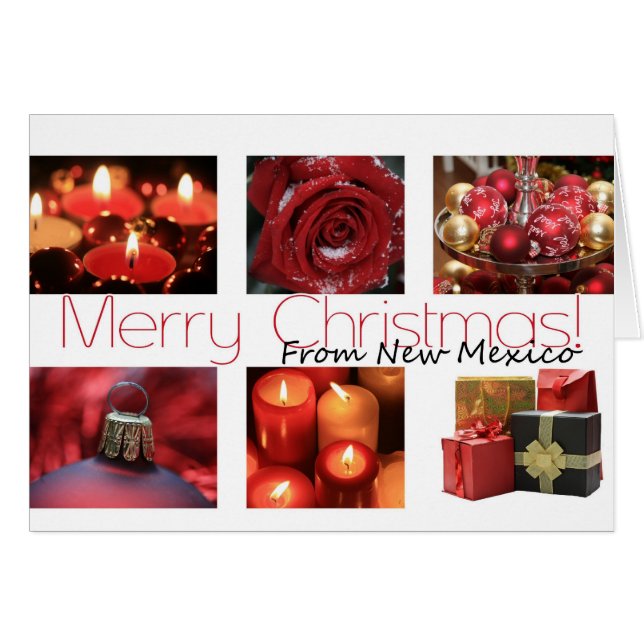 Vinterkollage med särskilt kort för new mexico-sta (Framsidan Horizontal)