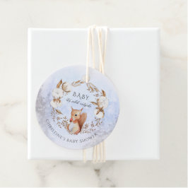 Vinterköns neutrala ekorrebabyskor gåvor etiketter