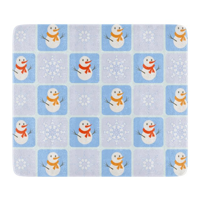 Vinterkontrollerad mönster snögubbe och snöflingor (Framsidan)