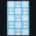 Vinterkontrollerad mönster snögubbe och snöflingor kalender<br><div class="desc">Sömlös mönster smowman och snöflingor</div>
