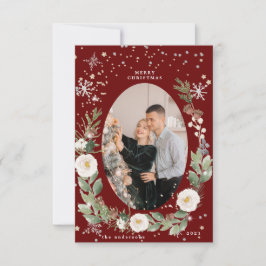 vinterkort för krandfoto lycklig helgdag blommigt inbjudningar