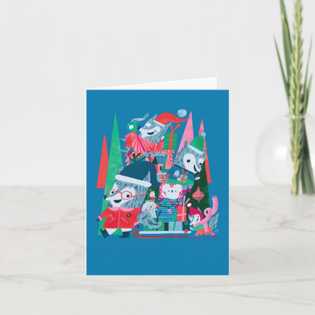 Vinterkort för Vargar Kort (Framsida)