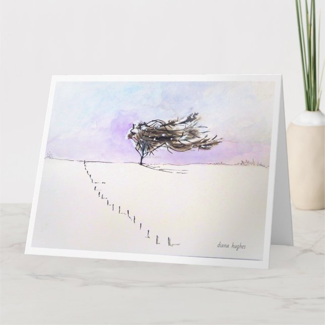 'Vinterkort '- hälsningskort Tack Kort (Framsida)